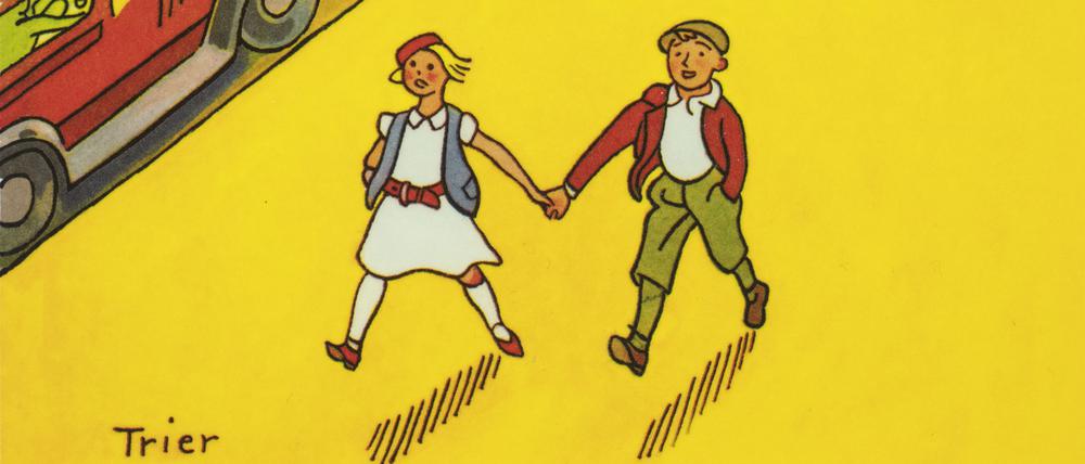 Walter Triers Titelillustration für Erich Kästners Kinderroman „Pünktchen und Anton“ von 1931.