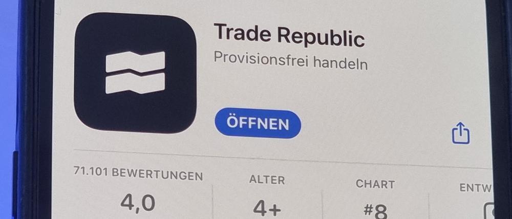 Die App von Trade Republic im App Store von Apple auf einem iPhone.