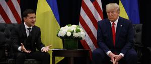 Donald Trump bei einem Treffen mit seinem ukrainischen Kollegen Wolodymyr Selenskyj während Trumps Präsidentschaft. 