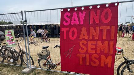 Es gab viele antisemitismuskritische Slogans auf dem Festival.
