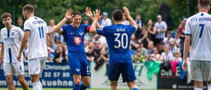 Herthas Spieler konnten dem Wetter auch positive Seiten abgewinnen.