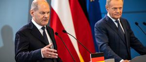 Bundeskanzler Scholz und Polens Regierungschef Tusk