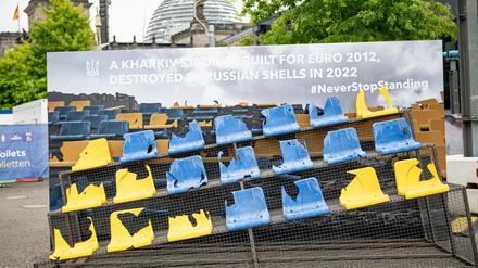Zahlreiche Sportstätten in der Ukraine wurden durch den Krieg zerstört.