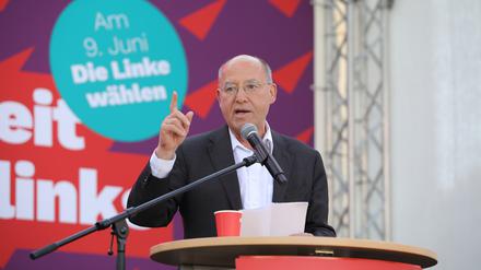 Linker Wahlkampf in Potsdam. Rede Gregor Gysi.