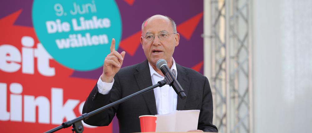 Linker Wahlkampf in Potsdam. Rede Gregor Gysi.