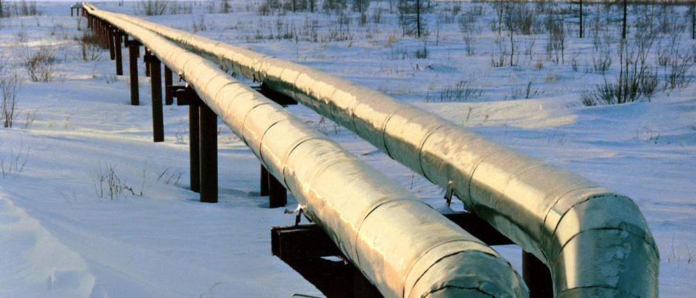 Eine Gaspipeline des deutsch-russischen Joint Ventures Achimgaz in Russland.