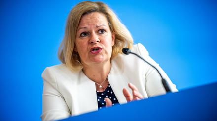 Innenministerin Nancy Faeser (SPD) bei einer Pressekonferenz Ende Juni.