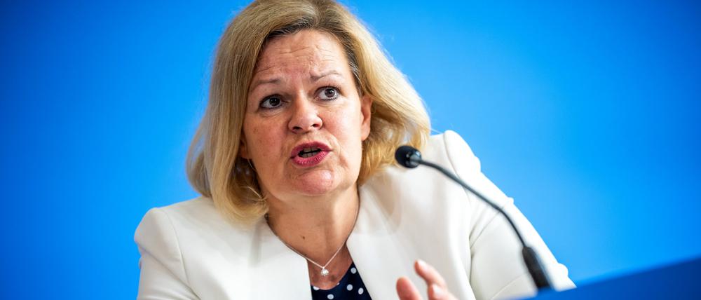 Innenministerin Nancy Faeser (SPD) bei einer Pressekonferenz Ende Juni.