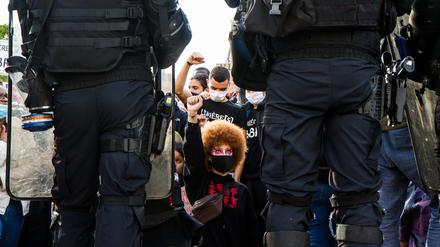 Demonstration gegen rassistische Polizeigewalt in Frankreich.