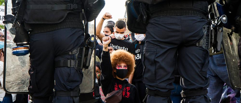 Demonstration gegen rassistische Polizeigewalt in Frankreich.