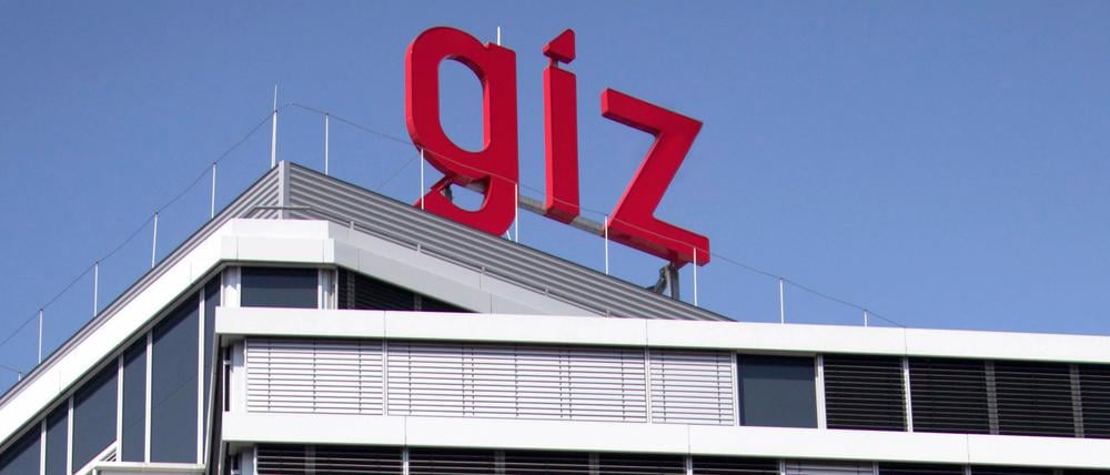 Blick auf die Zentrale der Deutschen Gesellschaft für Internationale Zusammenarbeit (GIZ) in Eschborn.
