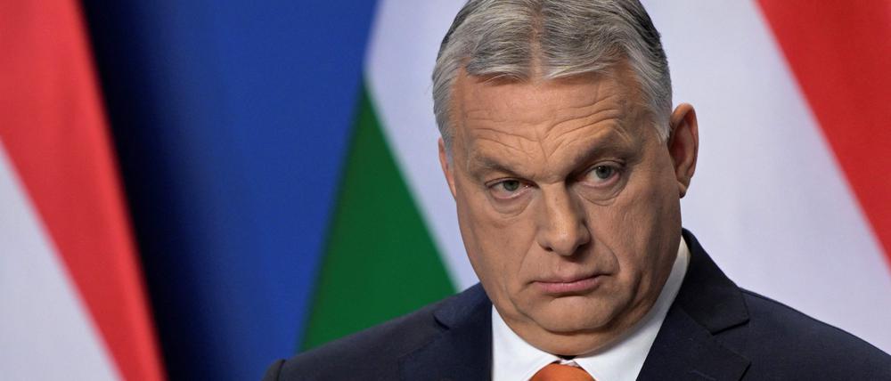 Symbolbild: Viktor Orbán in Budapest am 6 April 2022.