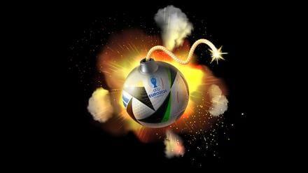 Ein Fußball mit Zündschnur: Kampfvokabular und Kriegsmetaphorik im Fußball (Illustration).