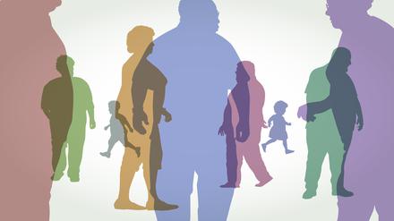 Illustration übergewichtiger Menschen