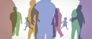 Illustration übergewichtiger Menschen