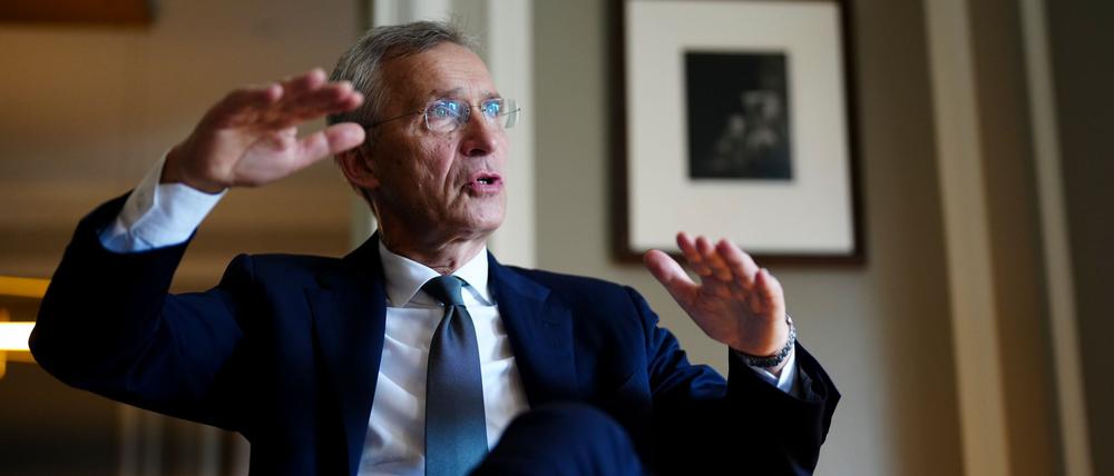 Wie viele Mitglieder wird die Nato 2034 haben?  „Ich hoffe sehr, dass die Ukraine ein Verbündeter sein wird“, sagt Jens Stoltenberg. (Archivbild)