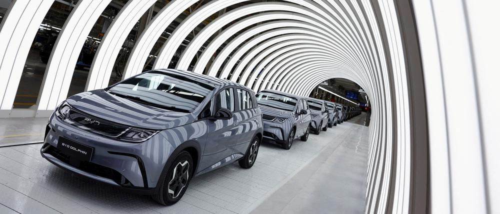 Blick in BYD’s erste ausländische Fabrik für E-Autos in Rayong, Thailand. In Südostasien ist fast jeder zweite E-Neuwagen ein Fahrzeug des chinesischen Marktführers.