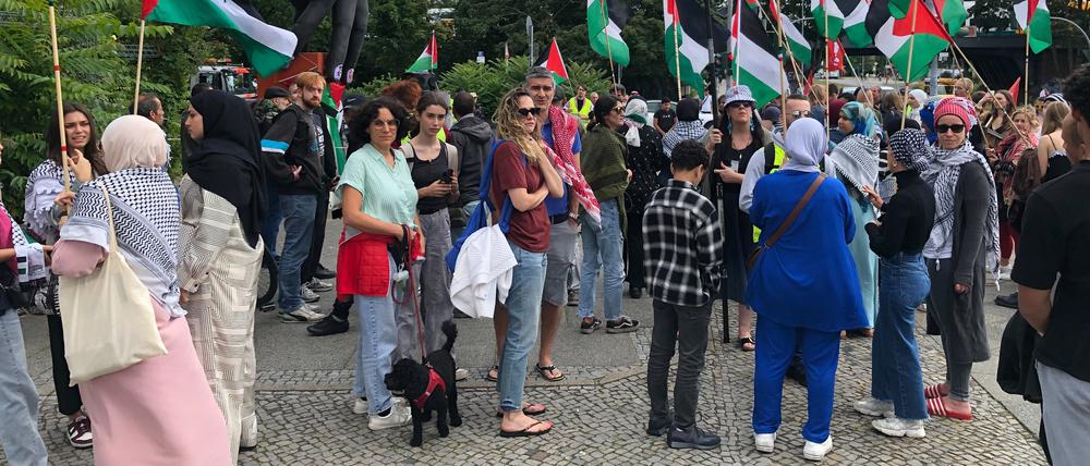 Kundgebung vor dem Gymnasium Tiergarten