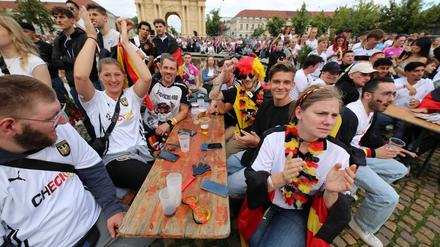 Public Viewing am Luisenplatz Potsdam. Spiel Deutschland - Spanien.