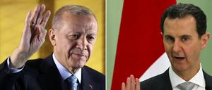 Der türkische Präsident Recep Tayyip Erdogan (L) und sein syrischer Amtskollege Bashar al-Assad.