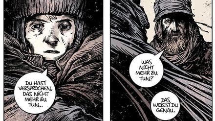 Eine Seite aus der Comic-Adaption von  „Die Straße“.