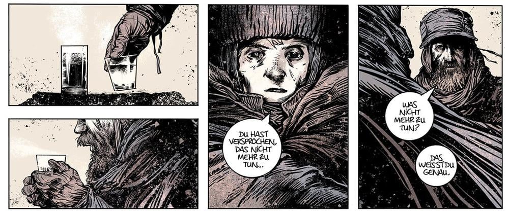 Eine Seite aus der Comic-Adaption von  „Die Straße“.