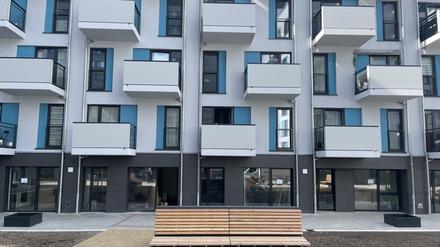 Der Neubaublock der WBM auf der Fischerinsel in Berlin-Mitte.
