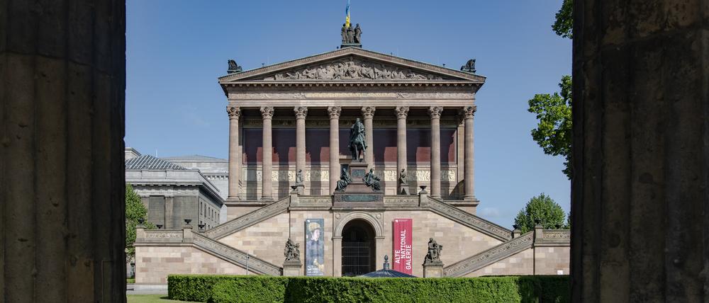 ARCHIV - 26.05.2023, Berlin: Blick auf die Alte Nationalgalerie auf der Museumsinsel in Berlin. (zu dpa: «Chefin Kunsthalle Kiel leitet Alte Nationalgalerie Berlin») Foto: Paul Zinken/dpa +++ dpa-Bildfunk +++