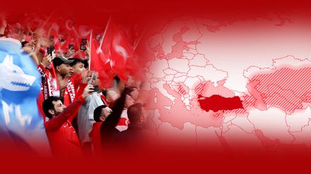 Rechtsradikale Türkei-Anhänger beim Fußball-EM-Turnier in Leipzig.