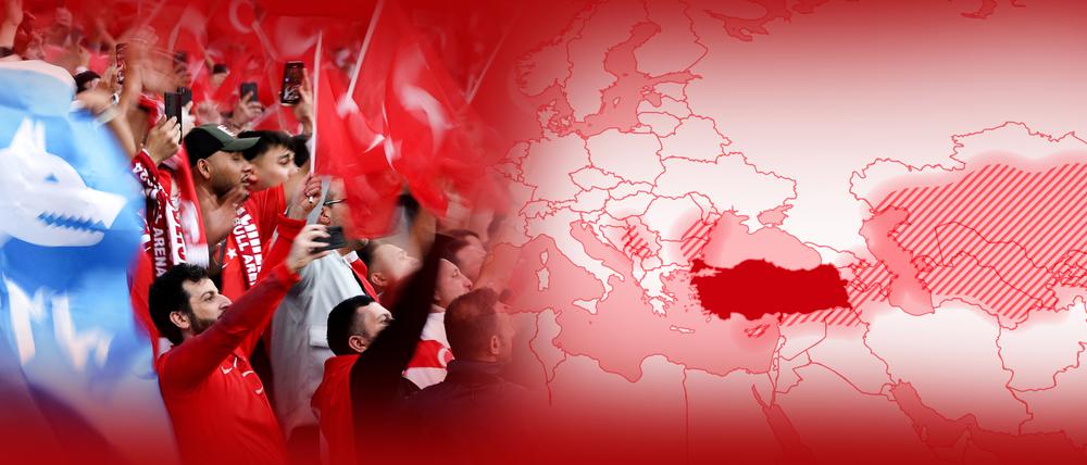 Rechtsradikale Türkei-Anhänger beim Fußball-EM-Turnier in Leipzig.