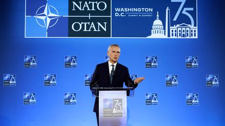 Der scheidende Nato-Generalsekretär Jens Stoltenberg hat in Washington am späten Donnerstagabend mitteleuropäischer Zeit die Gipfelergebnisse vorgestellt.