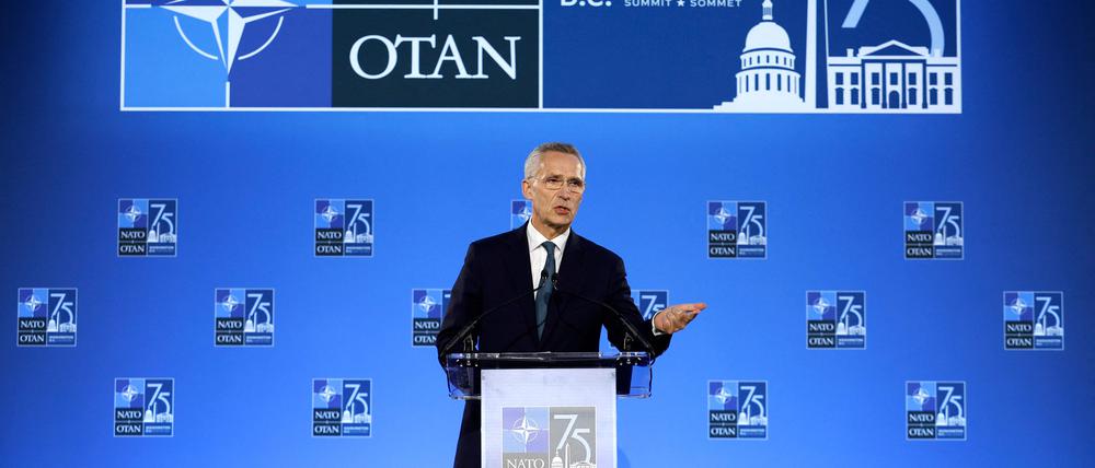 Der scheidende Nato-Generalsekretär Jens Stoltenberg hat in Washington am späten Donnerstagabend mitteleuropäischer Zeit die Gipfelergebnisse vorgestellt.