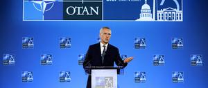 Der scheidende Nato-Generalsekretär Jens Stoltenberg hat in Washington am späten Donnerstagabend mitteleuropäischer Zeit die Gipfelergebnisse vorgestellt.
