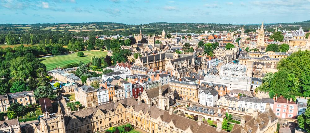 Aerial view of Historical Building in Oxford, UK