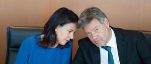 Annalena Baerbock (Grüne, links) und Robert Habeck (Grüne) im Bundeskabinett.