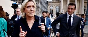 Die Vorsitzende der rechtspopulistischen Partei Rassemblement National (RN): Marine Le Pen.  