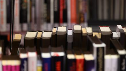 Bücher stehen in einem Bibliotheksregal. (Symbolbild)