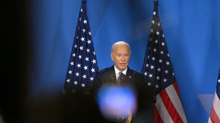 US-Präsident Joe Biden während der Pressekonferenz nach dem Nato-Gipfel. 