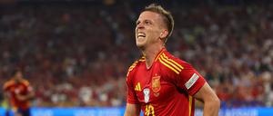 Spaniens Dani Olmo jubelt über seinen Treffer zum 2:1. Er kann noch Torschützenkönig dieser EM werden. 