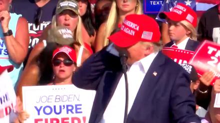 Der Moment, als Trump getroffen wurde.