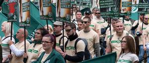 Ein Aufmarsch des Dritten Weg im sächsischen Plauen am 1. Mai 2020