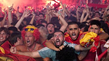 Der Jubel der spanischen Fans in Madrid kannte nach dem EM-Sieg keine Grenzen.