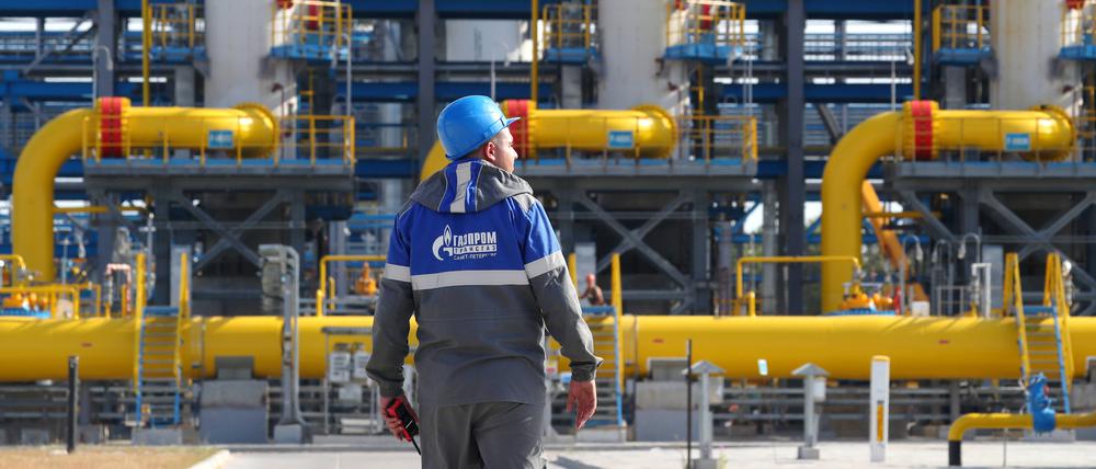 Eine Ausgangsfilteranlage einer Gasaufbereitungsanlage an der von Gazprom betriebenen Kompressorstation Slavyanskaya, dem Ausgangspunkt der Offshore-Erdgaspipeline Nord Stream 2.