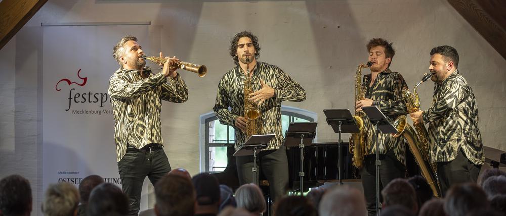 Das Signum Saxophone Quartet im Kornspeicher Landsdorf.