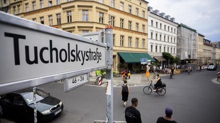 Die Kreuzung Tucholskystraße/Auguststraße in Berlin-Mitte.
