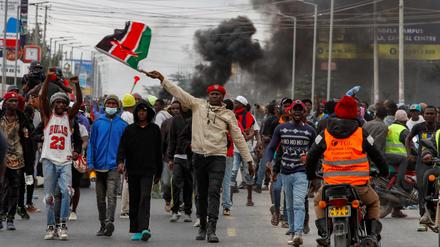 Demonstranten am 16. Juli in Nairobi.