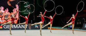 40th European Championships in Rhythmic gymnastics, Rhythmische Sportgymnastik, RSG 26.05.2024 Senior Group Germany Anja Kosan, Daniella Kromm, Alina Oganesyan, Hannah Vester, Emilia Wickert at apparatus finals 40th European Championships in Rhythmic Gymnastics on 26.05.2024 in the Papp LÃ¡szlÃ³ Arena in Budapest Hungary. *** 40th European Championships in Rhythmic Gymnastics 26 05 2024 Senior Group Germany Anja Kosan, Daniella Kromm, Alina Oganesyan, Hannah Vester, Emilia Wickert at apparatus finals 40th European Championships in Rhythmic Gymnastics on 26 05 2024 in the Papp LÃ¡szlÃ³ Arena in Budapest Hungary Copyright: xBEAUTIFULxSPORTS/U.xFassbenderx