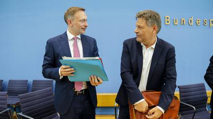 Kontrahenten in der Ampel: Finanzminister Christian Lindner und Wirtschaftsminister Robert Habeck.