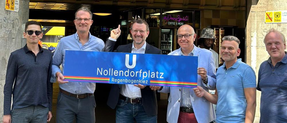 Die CDU aus Tempelhof-Schöneberg schlägt die Zusatzbezeichnung „Regenbogenkiez“ für den U-Bahnhof Nollendorfplatz vor.