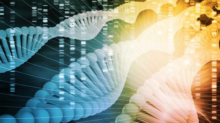 DNA und Genomsequenzen, Illustration.